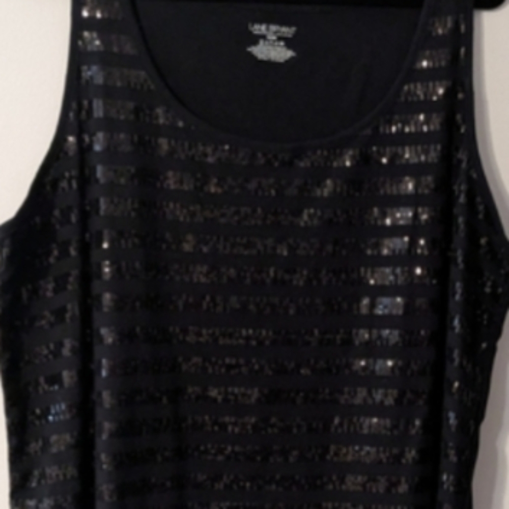 Lane Bryant Black Sequin Tank Top 18/20 - Picture 5 of 5
